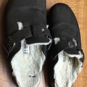Birkenstock Boston Suede Shearling Clog Sz 38 (8)